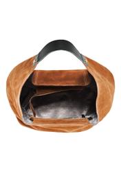 Brown suede women's handbag TORES-1167-88(Z25), view of the center of the product on a white background.