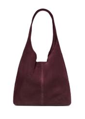 Burgundy suede shopper bag TORES-1403-4D(Z26) - front product view, on white background.