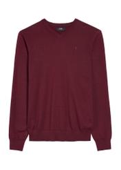 Burgundy men's sweater with logo SWEMT-0159A-49(Z25), front product view on white background.