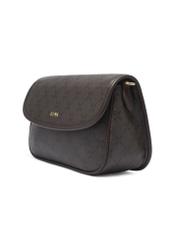 Brown messenger bag with monogram TOREC-1300-1P(Z26), diagonal product view on white background.