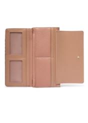 Large beige women's wallet with logo POREC-0343A-1B(Z26), product views inside on a light background.