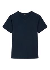 Navy blue cotton men's T-shirt TSHMT-0088-7E(W26), front product view on white background.