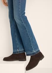Dark brown suede women's Chelsea boots BUTYD-1279-1I(Z26)