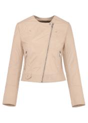 Women's Beige Leather Ramones KURDS-0273-1365(KS)