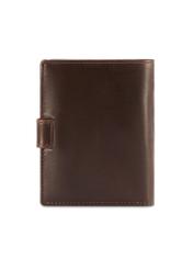 Medium brown men's wallet made of genuine leather PORMS-0670-1H(Z26), product view from the back on a white background.