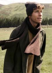 Brown men's winter scarf SZAMT-0016-1I(Z26)