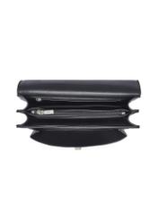 Small black women's handbag with an elegant clasp TOREC-1322-99(Z26), product view inside on a light background.