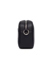 Black small women's handbag TOREC-1285-9I(Z26), product view from the side on a white background.
