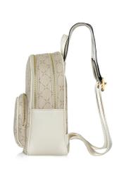 Beige women's backpack with monogram TOREC-1026-81(W25)-05