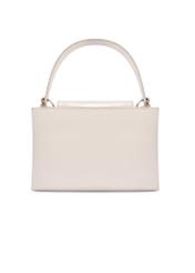 Cream leather trunk bag TORES-1270-0B(W26), back view of the product on a white background.