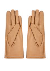 Women's leather gloves with zipper REKDS-0003A-81(Z25), product view from the back on a white background.