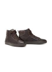 Brown leather men's sports shoes BUTYM-0520-89(Z25)