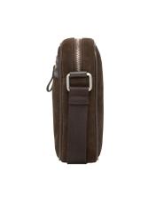 Men's leather bag in dark brown color TORMS-0541-1I(Z26), side view of the product on a light background.