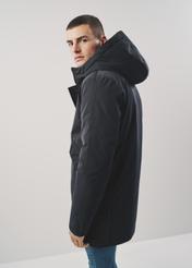 Navy blue men's hooded jacket KURMT-0275-69(Z23)-04