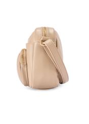 Women's shoulder bag in camel color TOREC-1123-1D(W26), product view from the side on a white background.