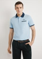 Men's blue polo shirt POLMT-0068-7B(W26)