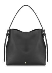 Black imitation leather shopper bag TOREC-0903-99(W24)-01