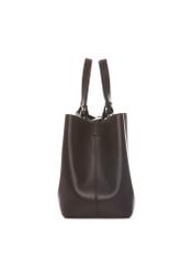 Brown women's shopper bag TOREC-1240-1H(W26), side view of the product on a white background.