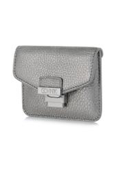 Silver leather card case PORES-0854-92(W23)-03