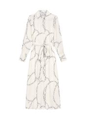 White long viscose dress SUKDT-0285-0P(Z26) - front product view, on white background.