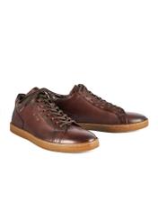 Brown leather men's sneakers BUTYM-0405B-89(Z25)