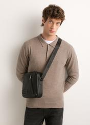 Black leather men's bag TORMS-0251B-99(Z26)
