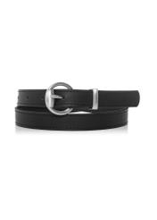 Black leather women's belt 2in1 PASDS-0314-99(Z24)