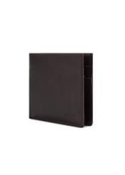 Chocolate-colored men's leather wallet PORMS-0674-90(Z25), diagonal product view on a white background.