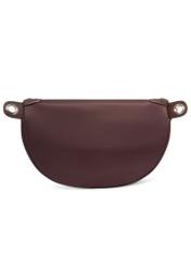 Dark brown fabric women's waist bag TOREN-0356-1I(Z26), rear view on a white background.