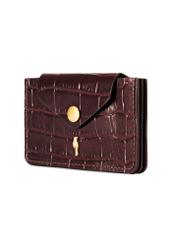 Small burgundy leather women's wallet PORES-0890B-49(Z25) - diagonal product view on a white background.