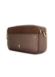 Small brown women's handbag TOREC-1173-1I(W26), diagonal product view on a white background.