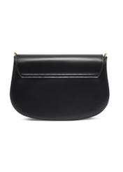 Black women's handbag with stitching TOREC-1380-99(Z26), product view from the back on a white background.