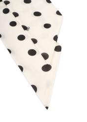 Cream women's scarf with polka dots STADT-0187-0P(W26) - close-up of detail, on white background.