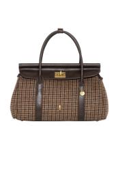 Checkered shopper bag TOREC-1327-1P(Z26), front product view on white background.