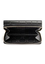 Medium croco leather women's wallet PORES-0907A-97(Z25), product view from the inside on a white background.-02