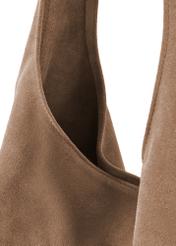 Beige suede women's shopper bag TORES-1177-1B(W26)