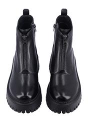 Black leather women's ankle boots BUTYD-1291-99(Z26), front product view on white background.