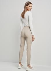 Beige leather leggings for women SPODS-0030-1379(W24)-03