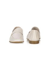 Women's cream leather moccasins BUTYD-1074-12(W24)-03