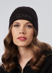 Black women's cap with OCHNIK logo CZADT-0157-99(Z23)-01