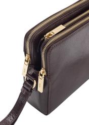 Brown leather women's handbag TORES-1141-89(Z25), close-up of the product detail, view on a white background.