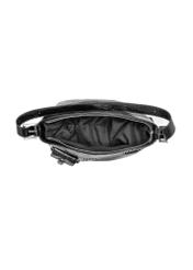 Black patent leather women's handbag TOREC-1073-99(Z25), product view from the inside on a white background.