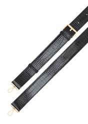Black small women's croco handbag TOREC-1172-9G(W26), view of the product strap on a white background.