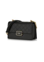 Black women's messenger bag TOREC-0984A-99(Z25) - diagonal view of the product on a white background.