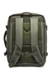 Large khaki travel backpack PLCMN-0018-8D(Z26) - product view from the back, on a white background.