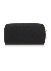 Large black women's wallet with embossing POREC-0350A-99(Z25) - back view of the product on a white background.