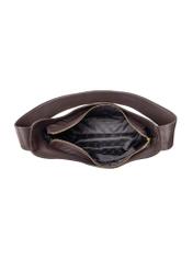 Brown leather women's handbag TORES-1026A-89(Z25), view of the inside of the product on a white background.