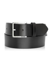 Black leather men's belt PASMS-0257-99(Z24)-01