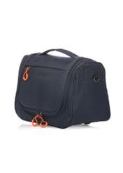 Navy blue large cosmetic bag WALNY-0045-7D-14(W26), diagonal product view on a white background.