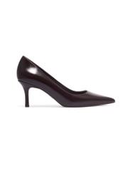 Women's brown leather pumps BUTYD-1031A-1H(Z26), side product view on white background.